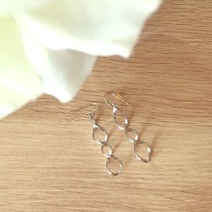 Sterling Silver Twisted Dangle Earrings